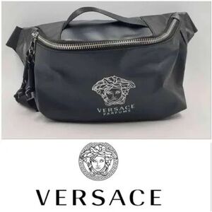 Versace Belt Bag Black with Dust bag Fanny Pack Crossbody Medusa Designer Unisex